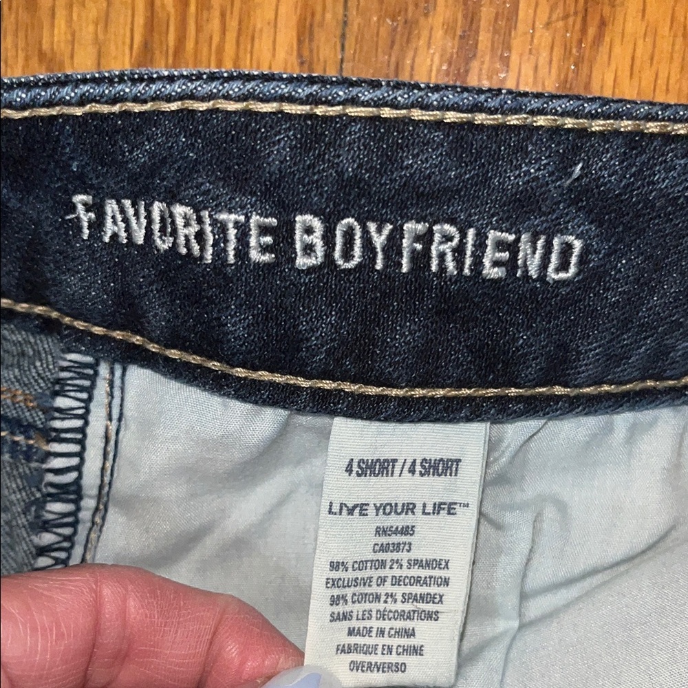 American Eagle Outfitters Stretch Favorite Boyfriend Blue Denim Jeans Size 4 - Picture 6 of 12